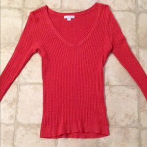 Coral cable knit sweater
